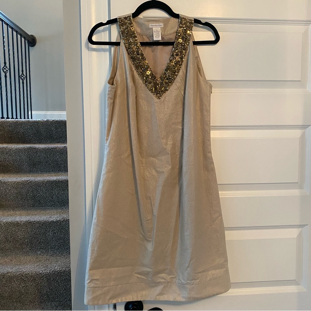 Sparkly Linen Blend Mini Dress
